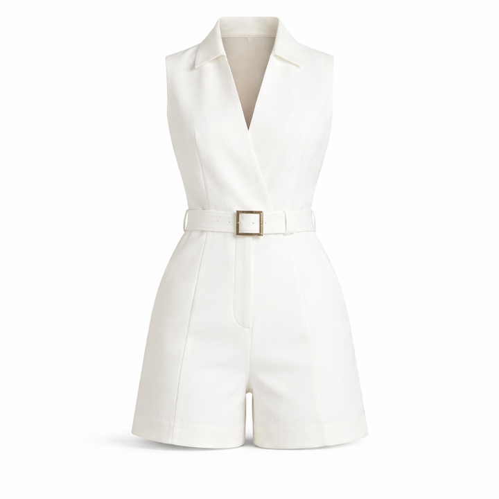 Sophia Kingston | Belted Sleeveless Playsuit For Women