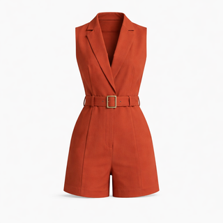 Sophia Kingston | Belted Sleeveless Playsuit For Women