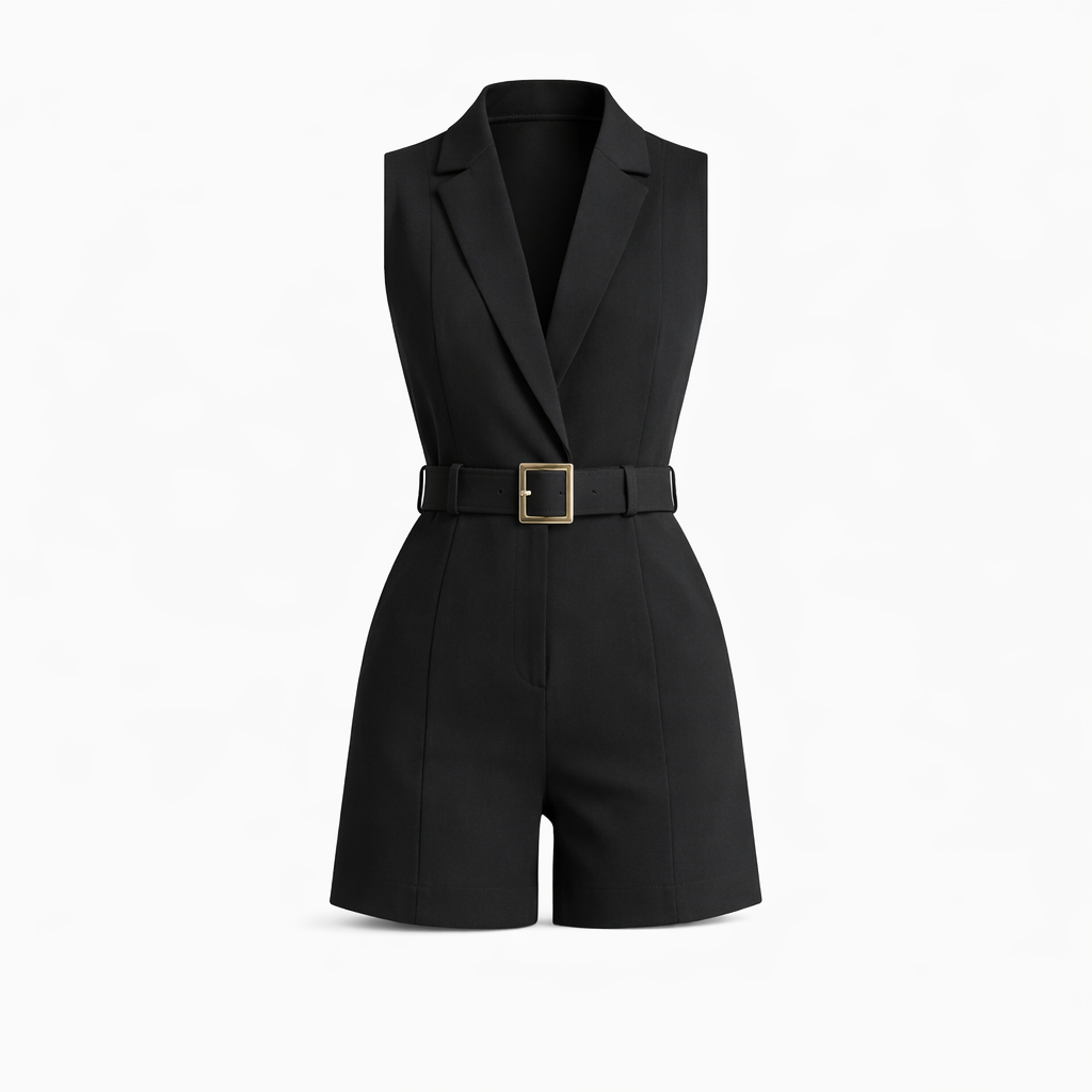 Sophia Kingston | Belted Sleeveless Playsuit For Women