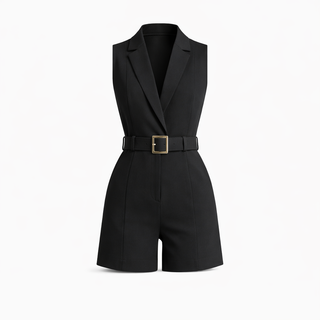 Sophia Kingston | Belted Sleeveless Playsuit For Women