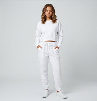 Jade Collins | Crop Sweatshirt & Cargo Jogger Set For Women