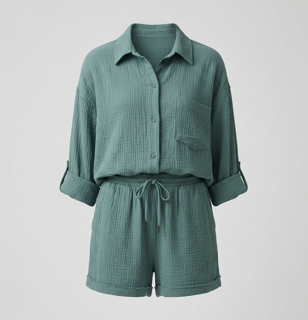Jade Harrison | Oversized Shirt & Shorts Set For Women