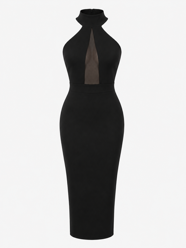 Jade Kingston | Halter Neck Midi Cocktail Dress For Women