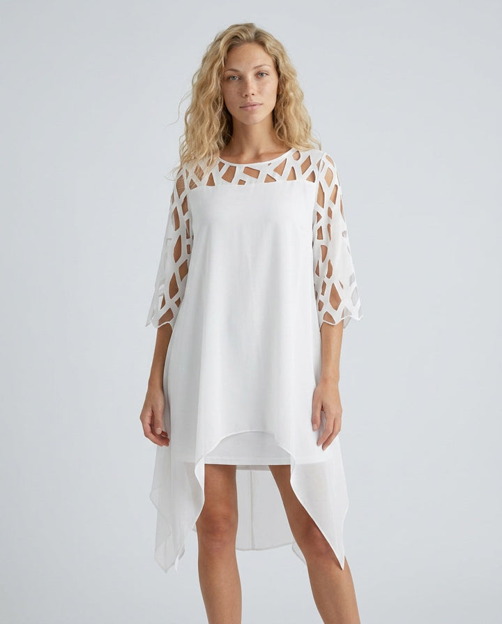 Ava Harrington | Mesh Sleeve Cape Mini Dress For Women
