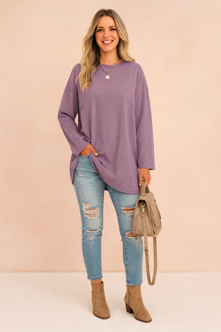 Sophie Laurent | Relaxed Long Sleeve Tunic Top For Women