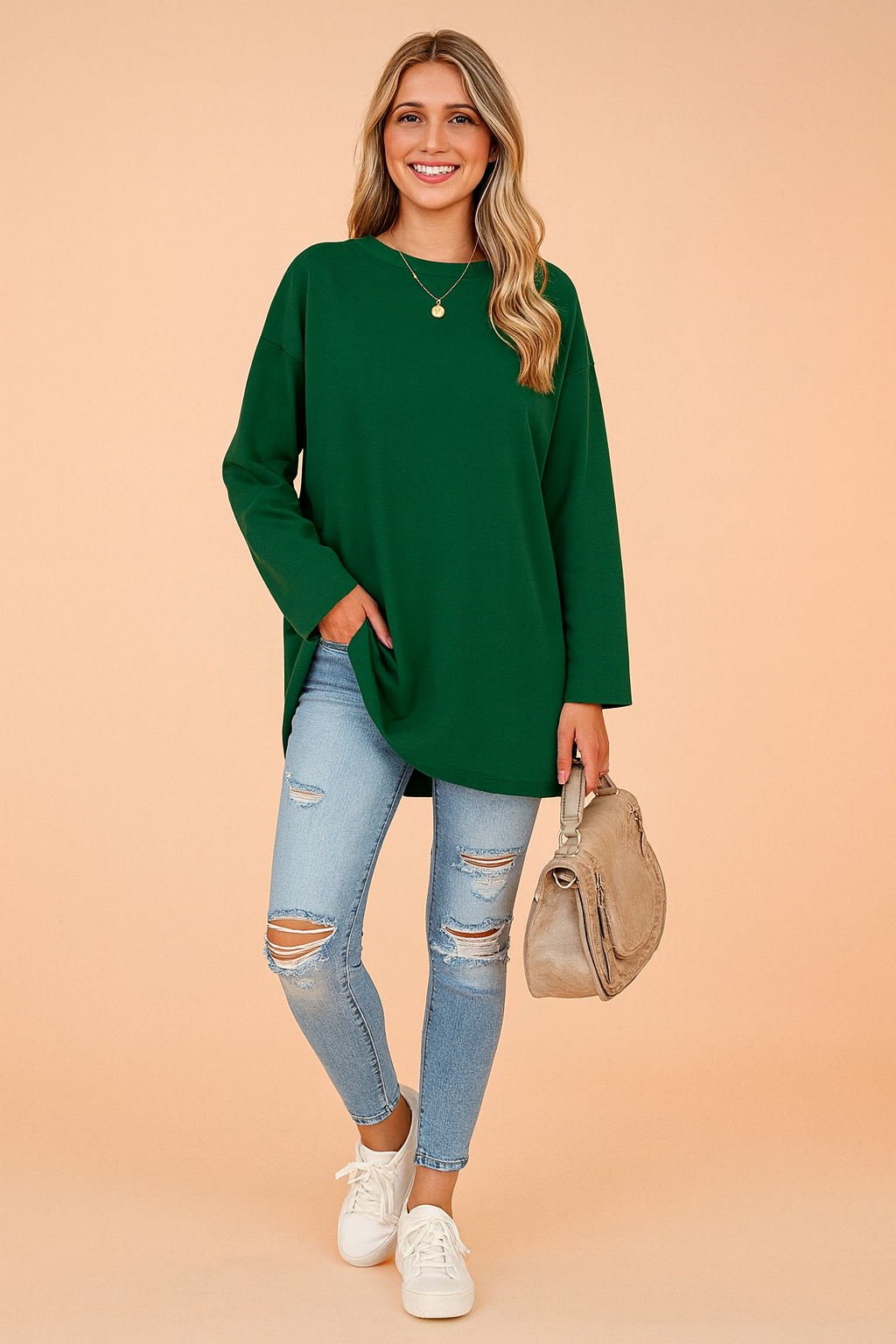 Sophie Laurent | Relaxed Long Sleeve Tunic Top For Women