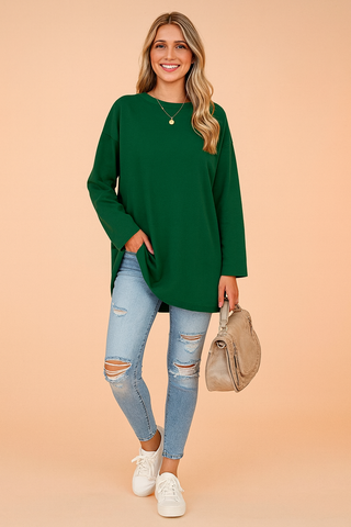 Sophie Laurent | Relaxed Long Sleeve Tunic Top For Women
