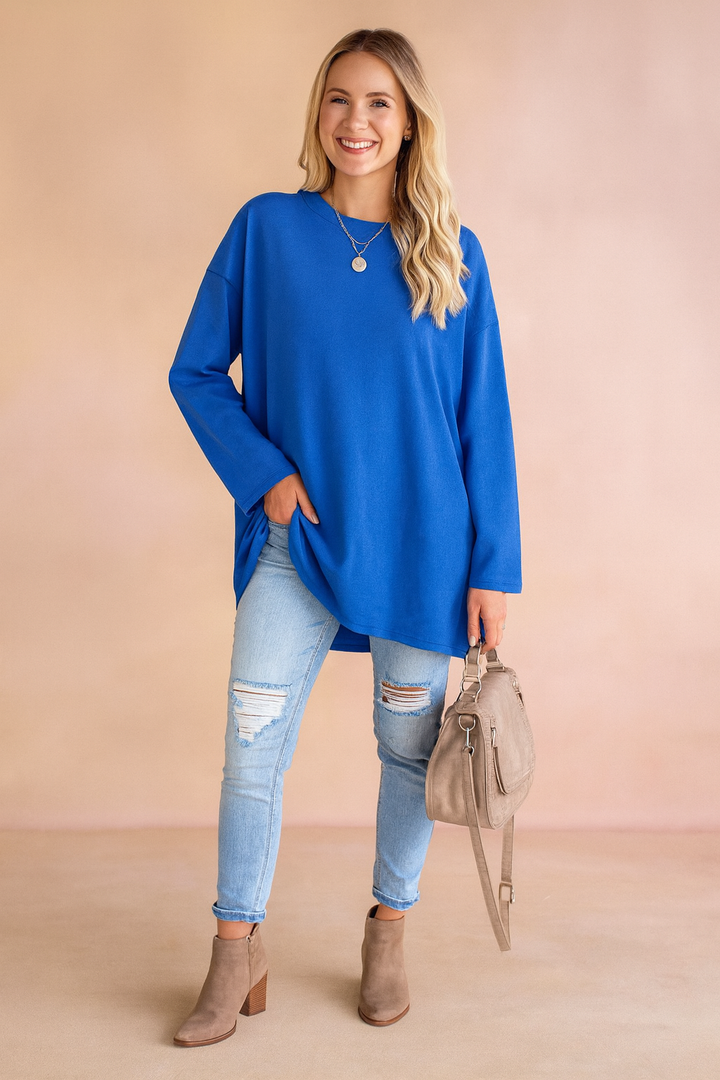 Sophie Laurent | Relaxed Long Sleeve Tunic Top For Women