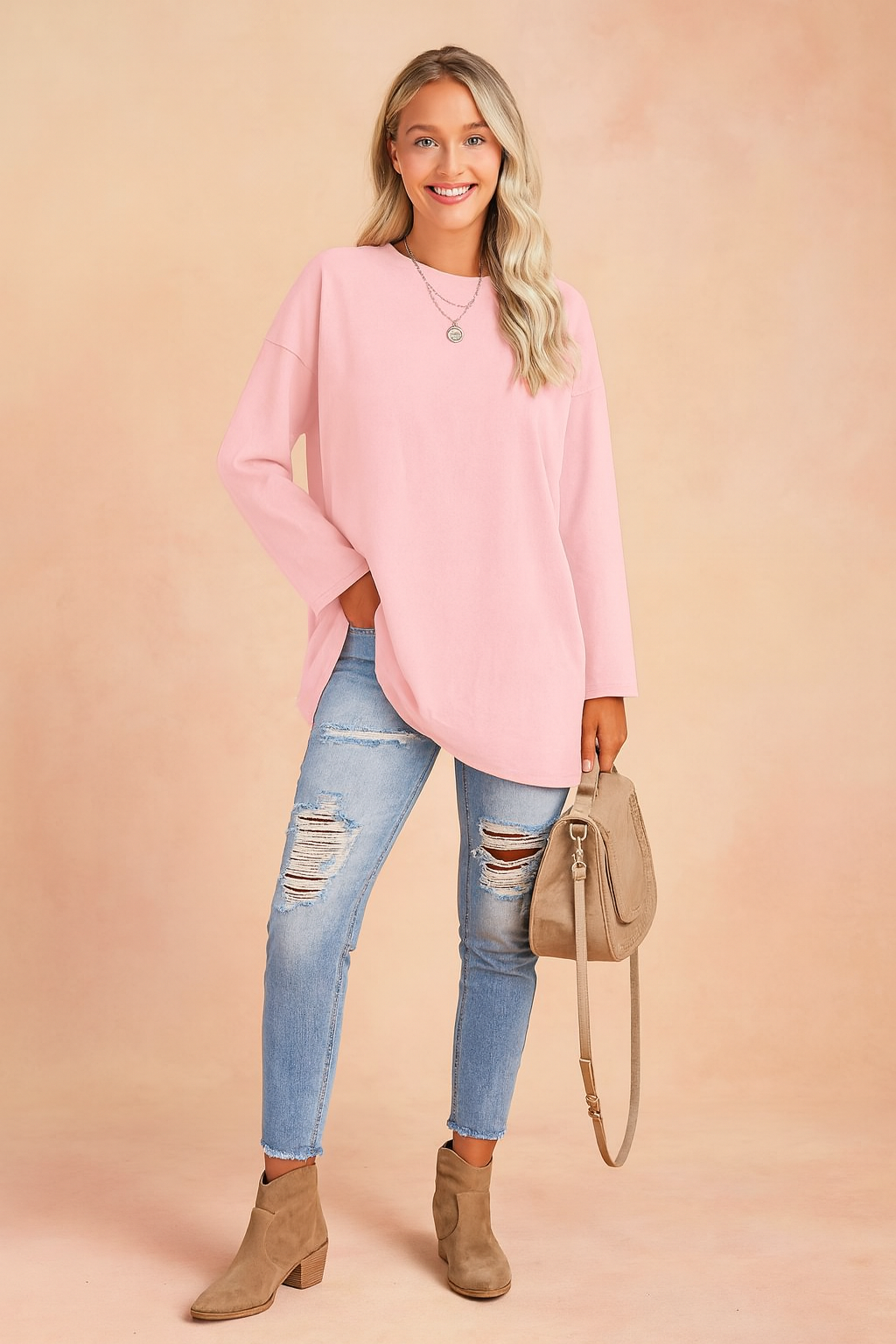 Sophie Laurent | Relaxed Long Sleeve Tunic Top For Women