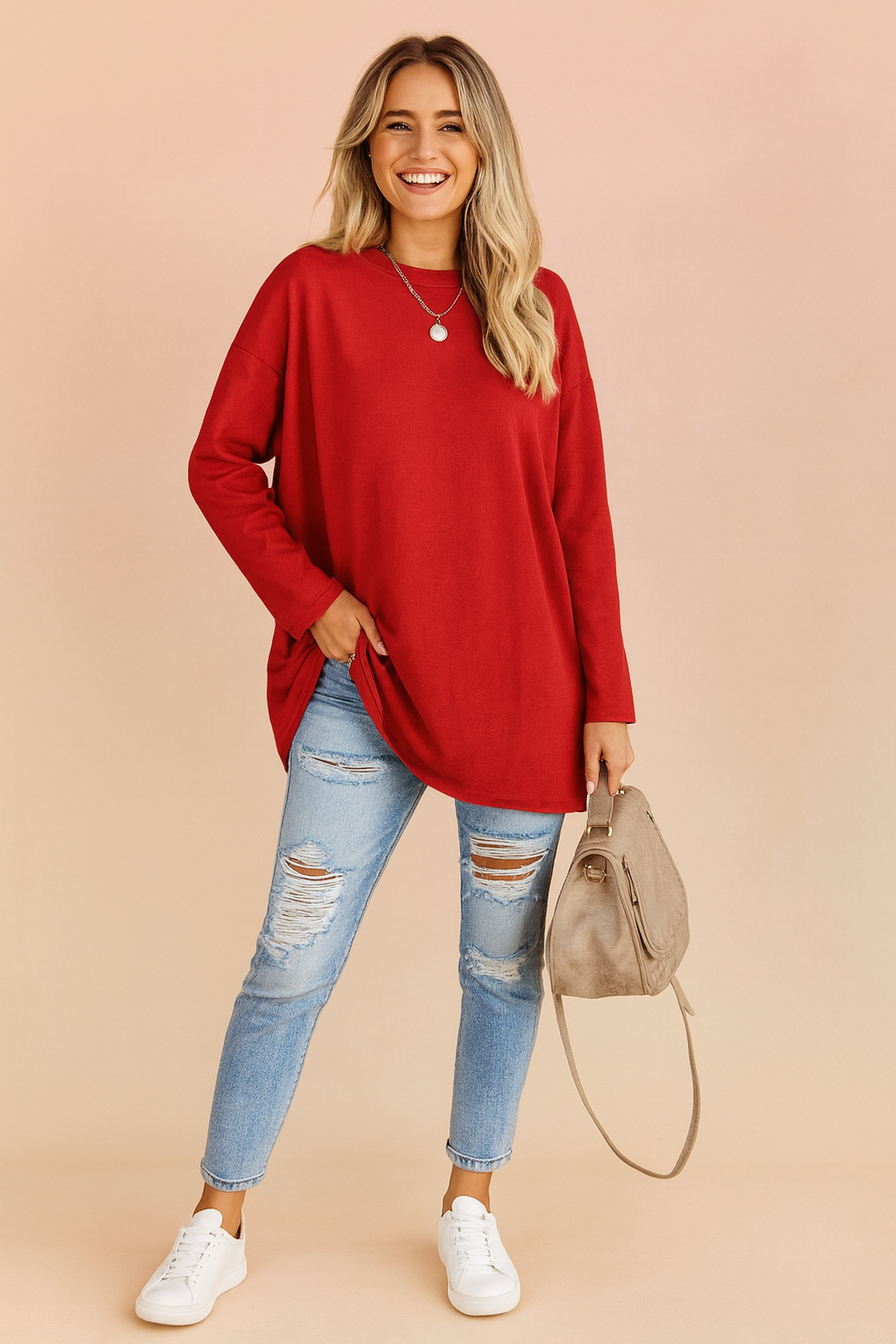 Sophie Laurent | Relaxed Long Sleeve Tunic Top For Women