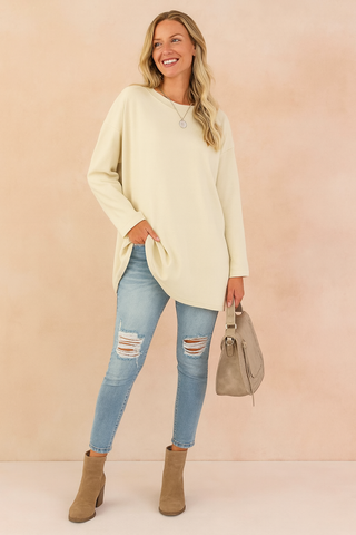 Sophie Laurent | Relaxed Long Sleeve Tunic Top For Women