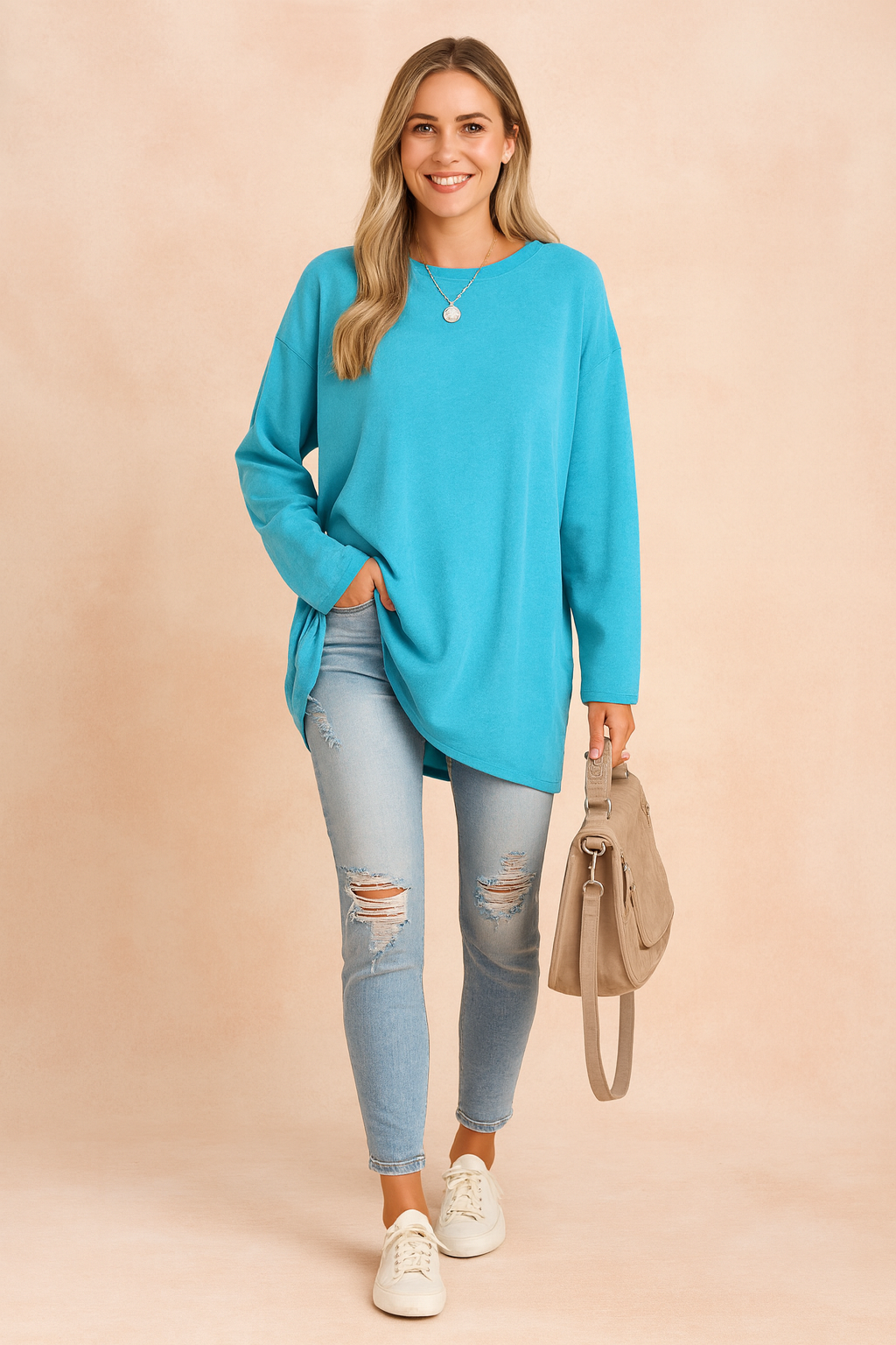 Sophie Laurent | Relaxed Long Sleeve Tunic Top For Women