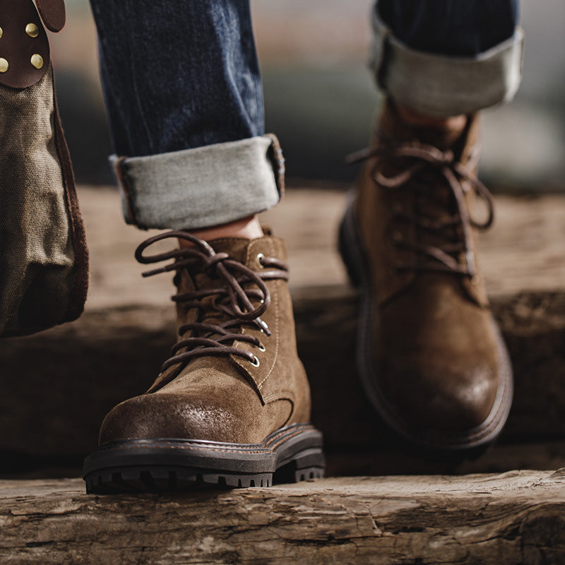 Christian Moretti | Vintage Rugged Lace-Up Boots For Men