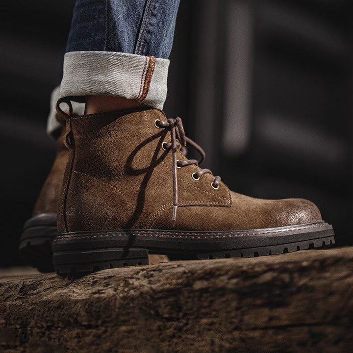 Christian Moretti | Vintage Rugged Lace-Up Boots For Men