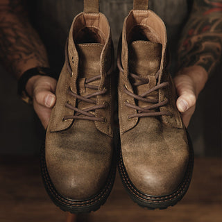 Christian Moretti | Vintage Rugged Lace-Up Boots For Men