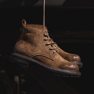 Christian Moretti | Vintage Rugged Lace-Up Boots For Men