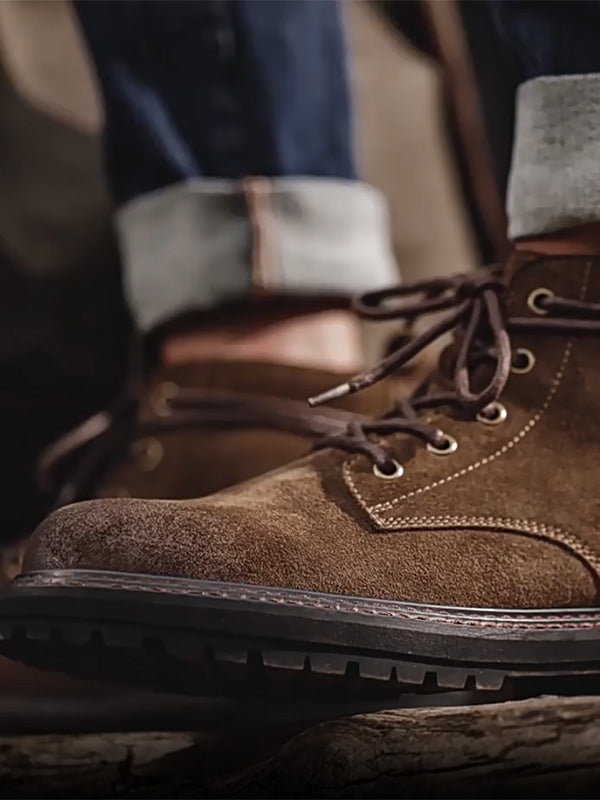 Christian Moretti | Vintage Rugged Lace-Up Boots For Men