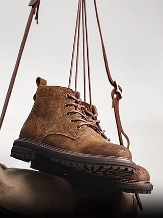 Christian Moretti | Vintage Rugged Lace-Up Boots For Men