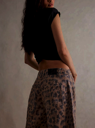 Leilani Monroe | Leopard Print Barrel Jeans For Women