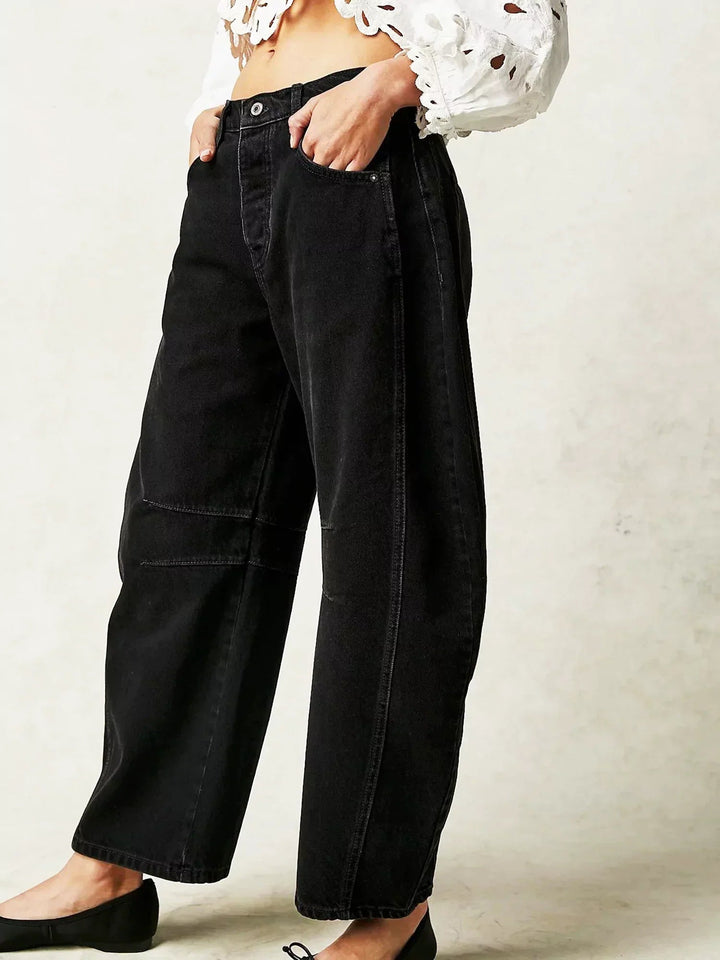 Leilani Monroe | Leopard Print Barrel Jeans For Women
