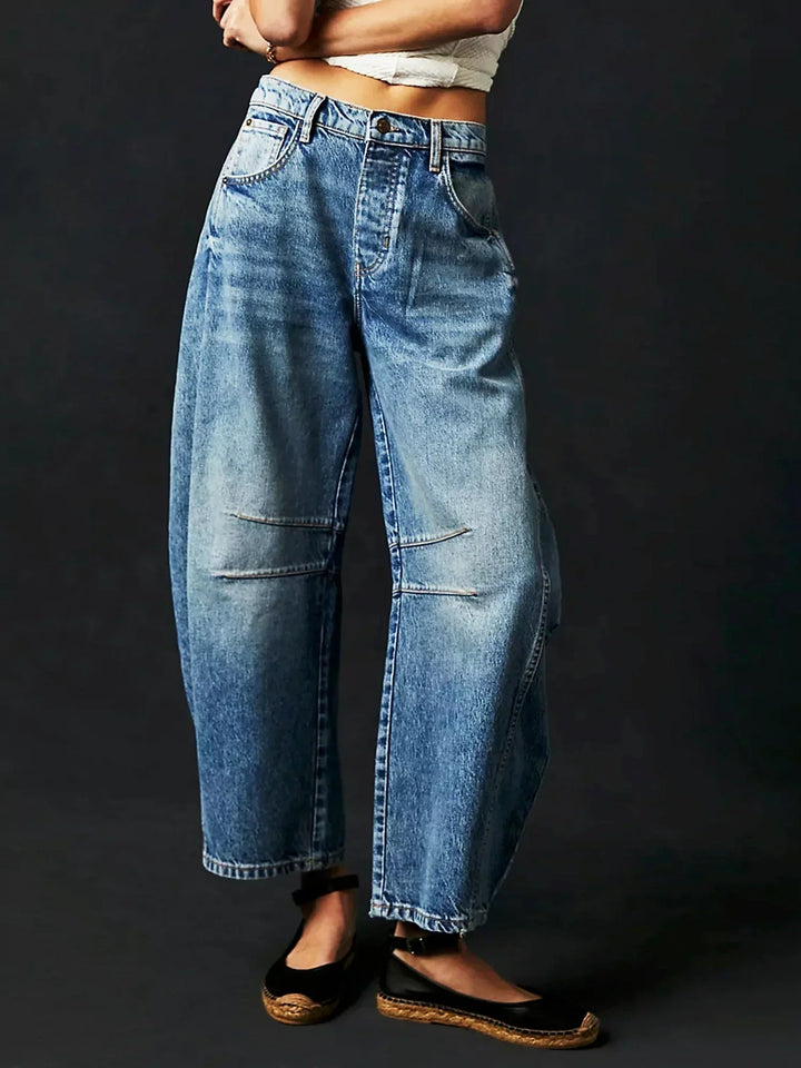 Leilani Monroe | Leopard Print Barrel Jeans For Women