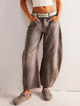 Leilani Monroe | Leopard Print Barrel Jeans For Women