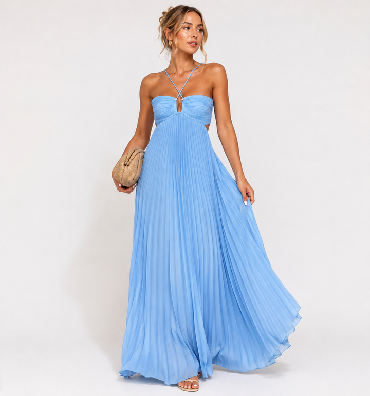 Lily Crompton | Pleated Halter Maxi Dress For Women