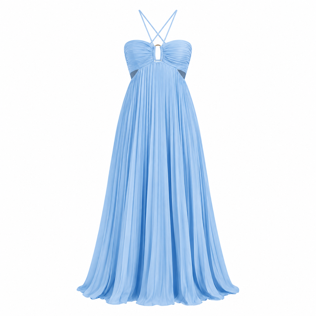 Lily Crompton | Pleated Halter Maxi Dress For Women
