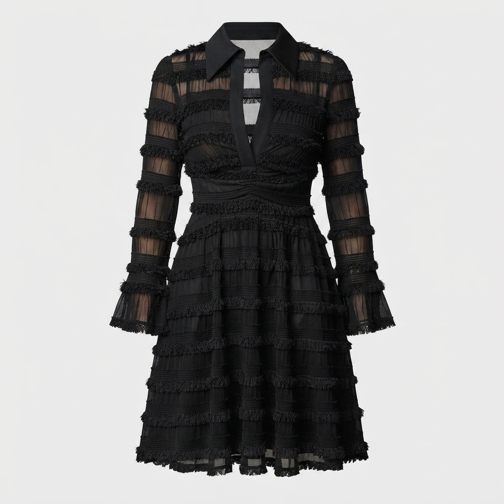 Lily King | V-Neck Long Sleeve Midi Dress For Women
