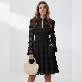 Lily King | V-Neck Long Sleeve Midi Dress For Women