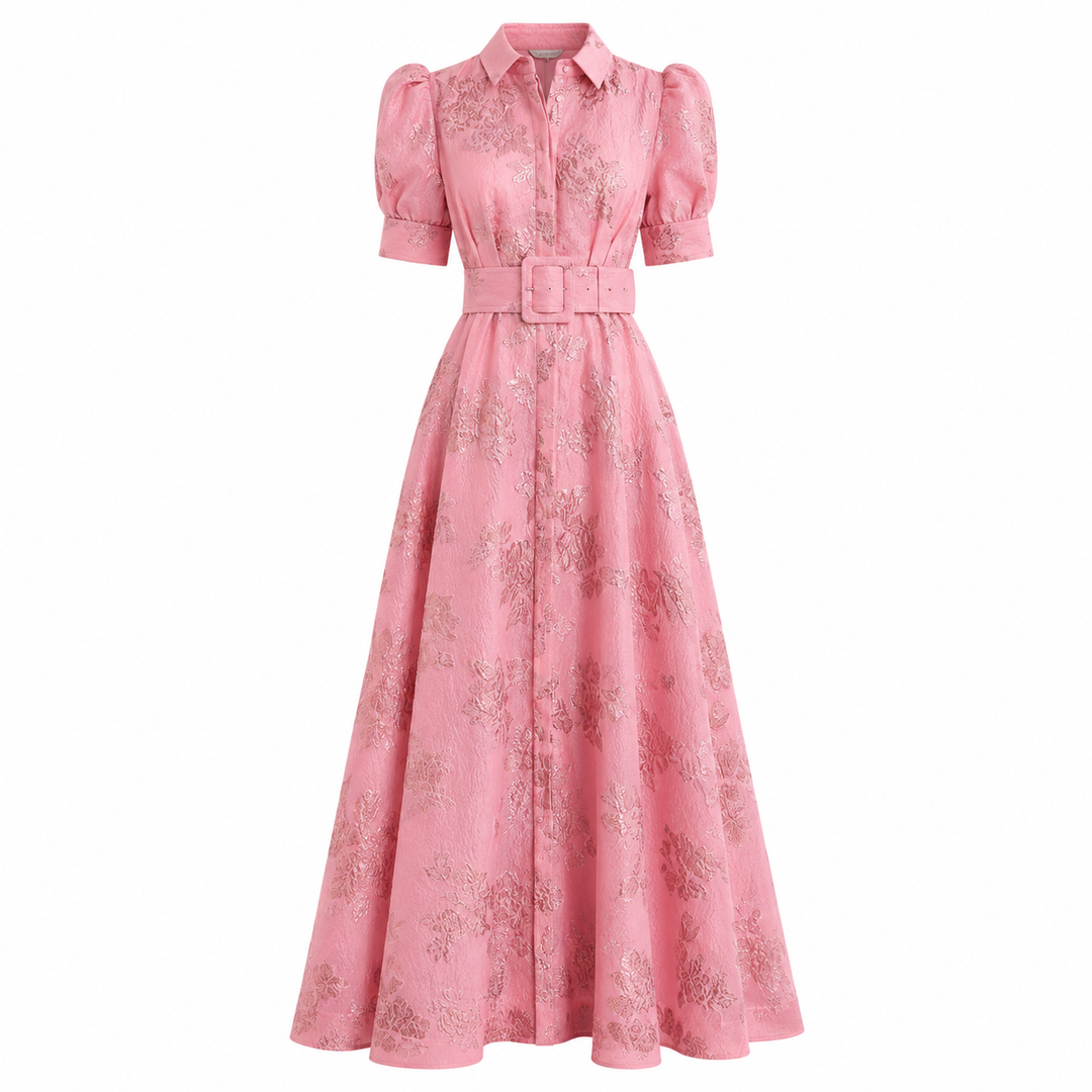 Lily Turner | Elegant Puffed Sleeve Maxi Dress For Women