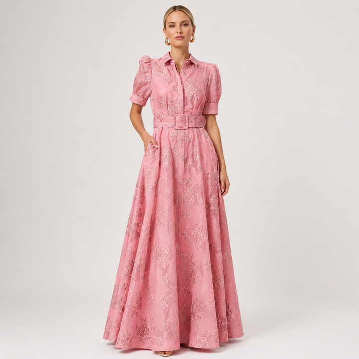 Lily Turner | Elegant Puffed Sleeve Maxi Dress For Women
