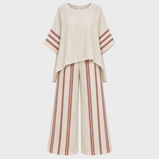 Lily Evans | Striped Linen Two-Piece Set For Women