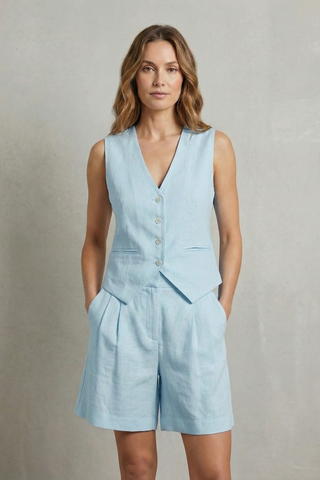 Gemma Paterson | Tailored Linen-Look Vest & Short Set For Women