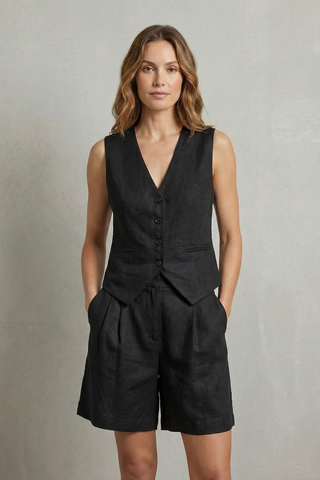 Gemma Paterson | Tailored Linen-Look Vest & Short Set For Women