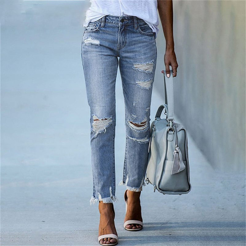 Camille Rousseau | Distressed Flared Denim Jeans With Vintage Edge (Women)