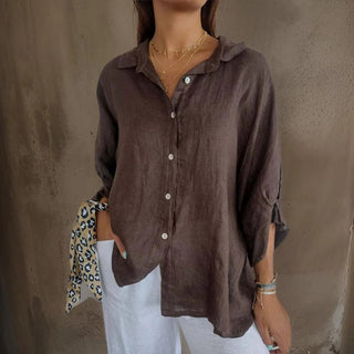 Amélie Rousseau | Effortless Linen Button Shirt For Women
