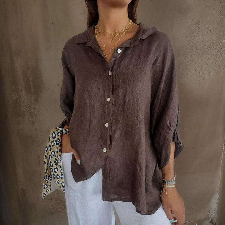 Amélie Rousseau | Effortless Linen Button Shirt For Women