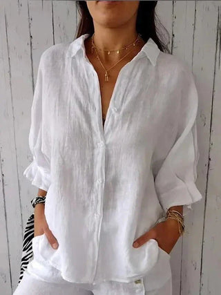 Amélie Rousseau | Effortless Linen Button Shirt For Women