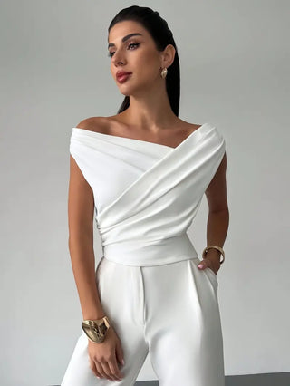 Amélie Rousseau | Draped Elegance Top For Women