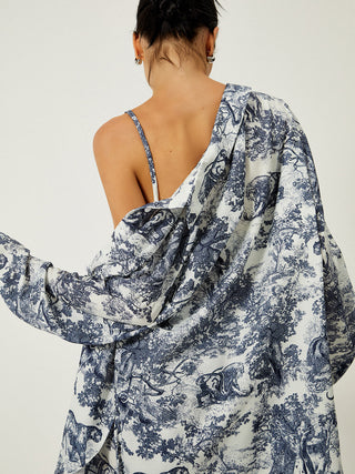 Grace Holloway | Blue Toile 3-Piece Printed Set For Women