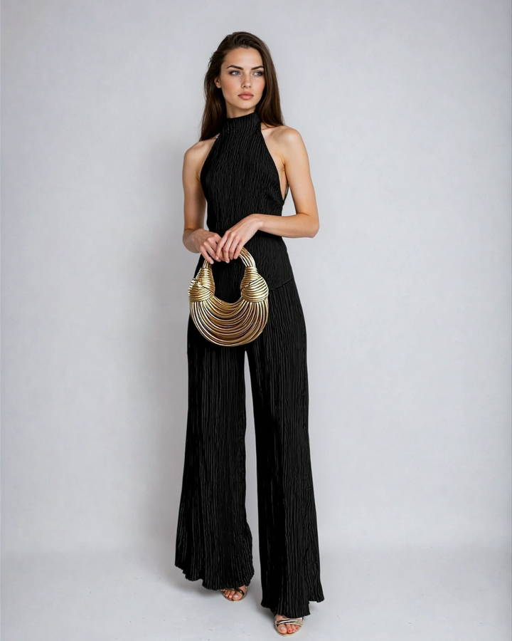 Imogen Rafferty | Pleated Halter Two-Piece Set For Women