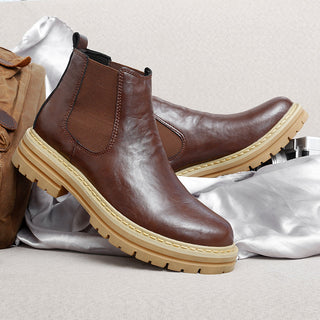 Ethan Kelly | Platform Leather Chelsea Boots For Men