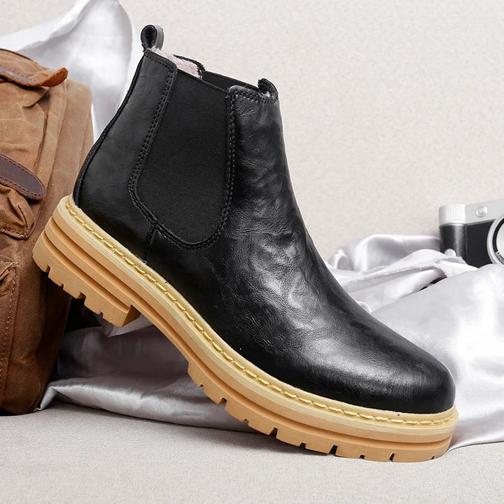 Ethan Kelly | Platform Leather Chelsea Boots For Men