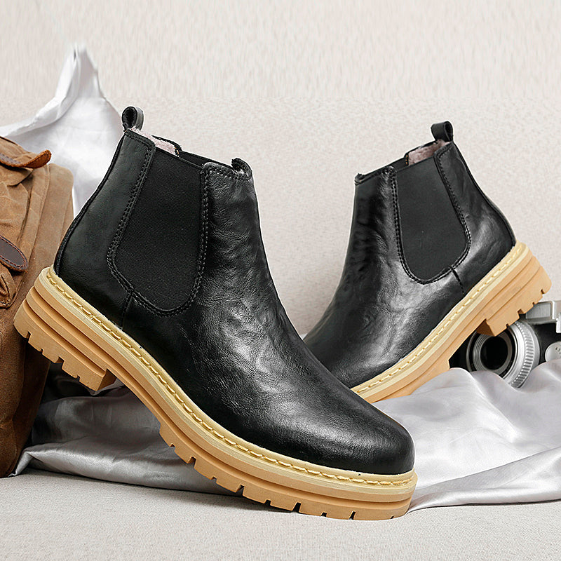 Ethan Kelly | Platform Leather Chelsea Boots For Men