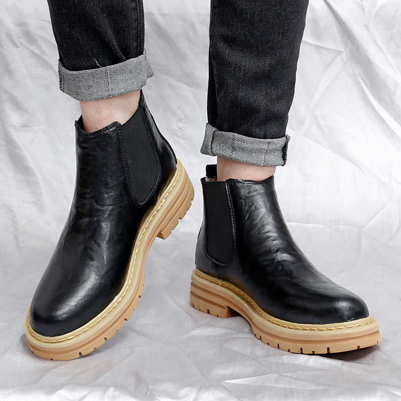 Ethan Kelly | Platform Leather Chelsea Boots For Men
