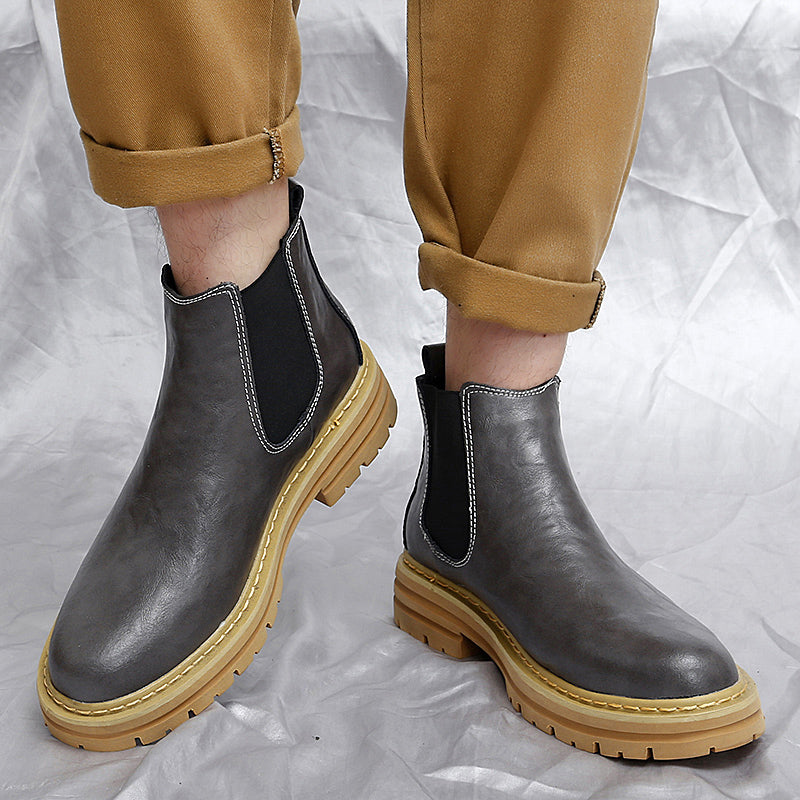 Ethan Kelly | Platform Leather Chelsea Boots For Men