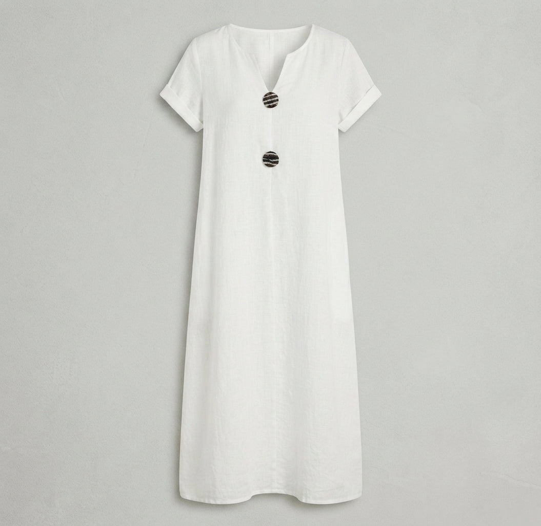 Mia Walker | Casual Cotton-Linen Midi Dress For Women