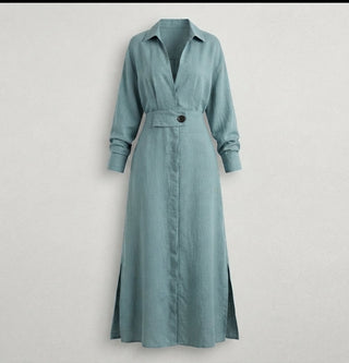 Mia Williams | Tied Waist Shirt Maxi Dress For Women