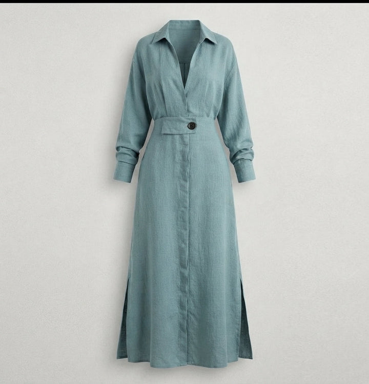 Mia Williams | Tied Waist Shirt Maxi Dress For Women